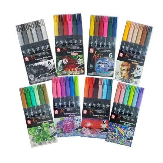 

New Product - Sakura Koi Coloring Brush Pen Set 6 Spidol Warna Kuas Kaligrafi Kiarastoreku