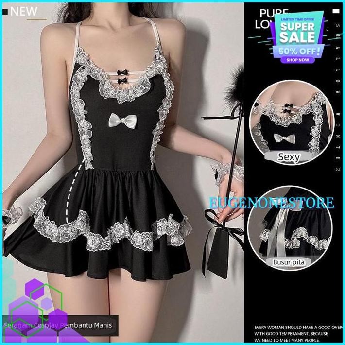 LINGERIE SEXY COSPLAY UKURAN JUMBO KOSTUM CUTE MAID OUTFIT JAPANESE LOLITA DRESS A PRODUK PILIHAN