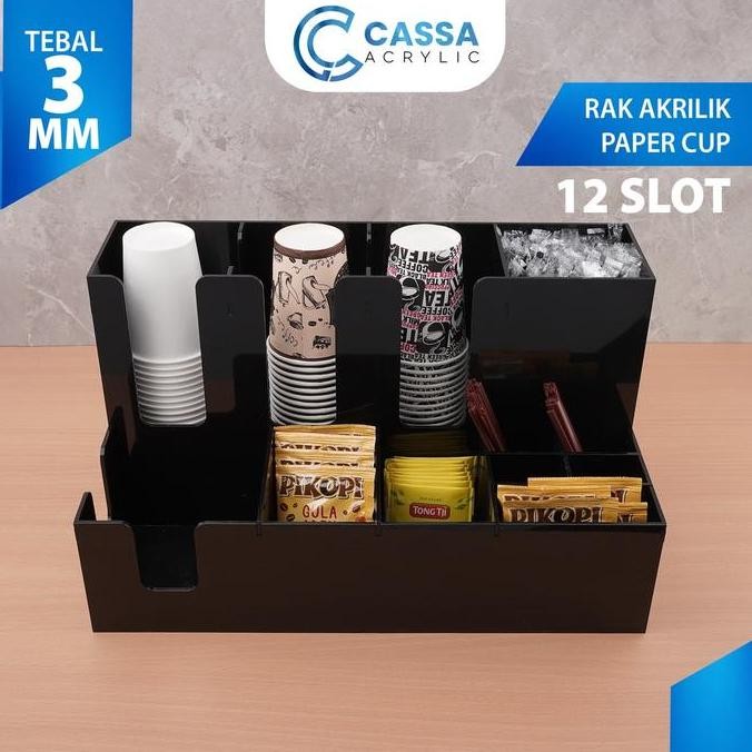 

New Product - Rak Paper Cup Coffee Holder Organizer Akrilik 12 Slot Multifungsi Kiarastoreku
