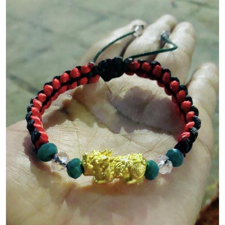 Gelang Tali Cina Naga Pixiu Emas Asli 24Karat Hongkong Co