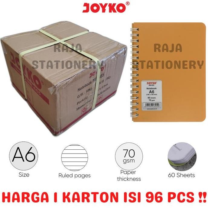

Joyko Notebook A6 Spiral Buku Tulis Joyko A6 Catatan Nb-665 Karton Box [96Pcs] Co