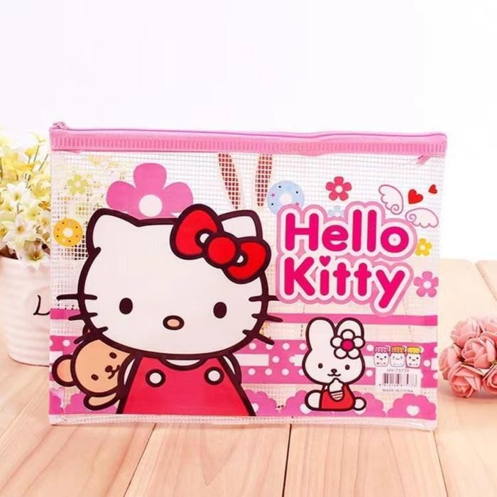 

Map Pouch Transparan Karakter Jaring Tempat File Kotak Pensil Zipper A