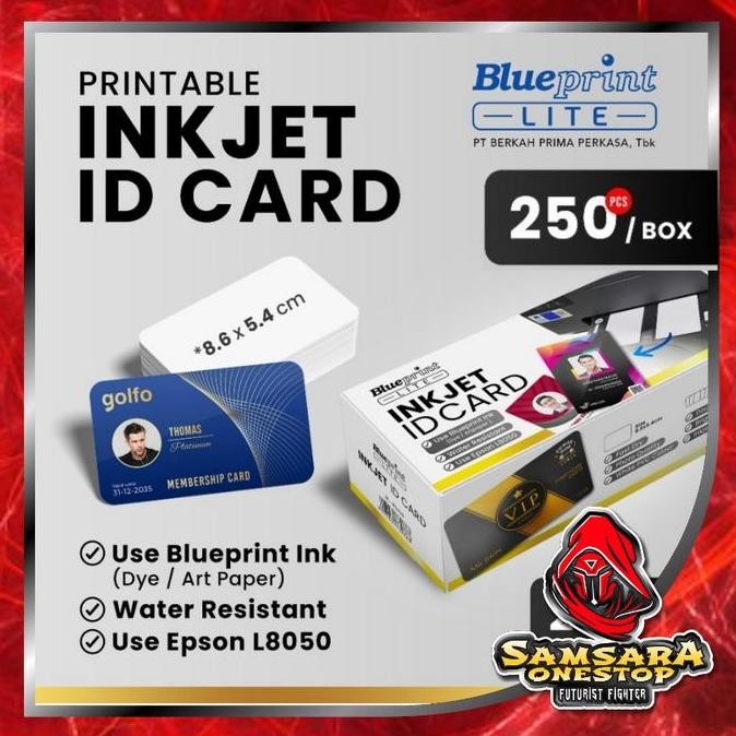 

Kartu Printable Inkjet Id Card Blueprint 8.6 X 5.4 Cm 760 Isi 250 Co