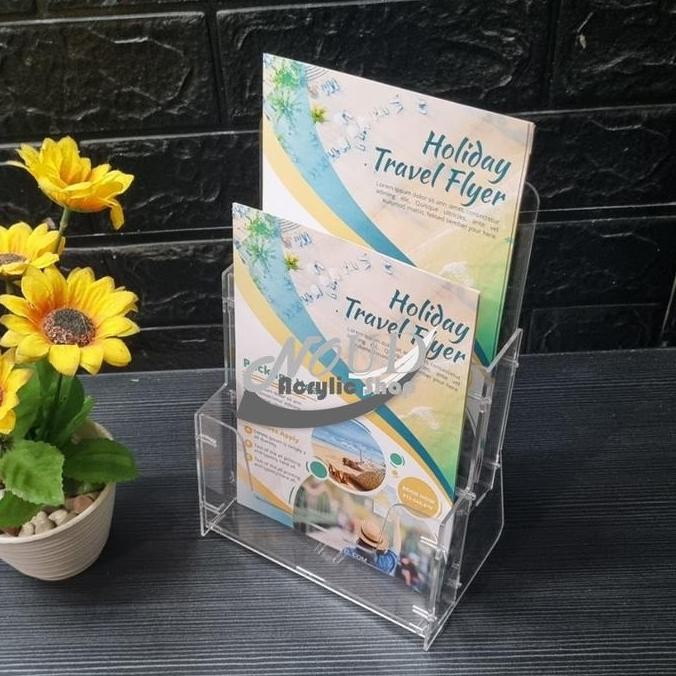 

Salin Salin Tempat Brosur Akrilik / Display Brosur Acrylic / Rak Brosur Uk. A5 2 Susun Knock Down Co