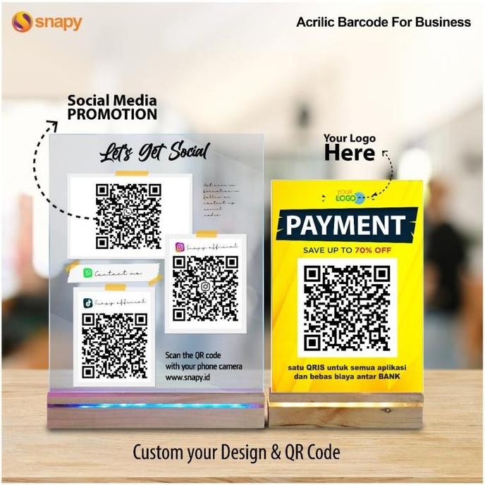 

Qr Stand / Standing Custom Qr Meja Kafe / Resto / Kasir Akrilik Co