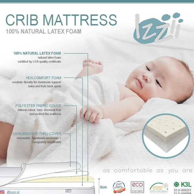 [R2G] IZZII BY DOOGLE MATRAS KASUR BAYI UNTUK BABY BOX CRIB LATEX TEBAL 8CM