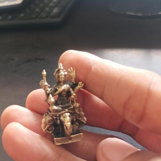 @=@=@=@=] Patung Dewa Indra naik Gajah Airavata Mini logam 2