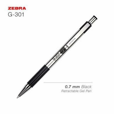 

TERLARIS! ZEBRA G301 RETRACTABLE STAINLESS STEEL GEL PEN PULPEN BODI BESI