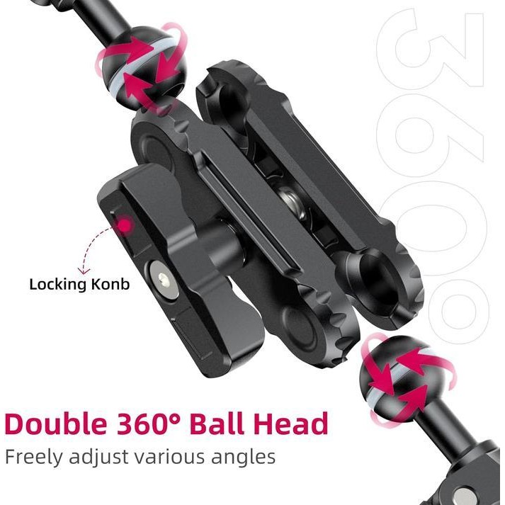 Ulanzi C017 Super Clamp With Dual Ballhead Magic Arm Original Dan Terpercaya