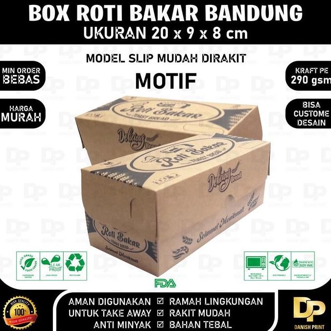 

(50 Pcs) Dus Roti Bakar Ukuran 20 X 9 X 8 Cm, Box Roti Bakar, Kemasan Roti Bakar, Bungkus Roti Bakar Anti Minyak Co
