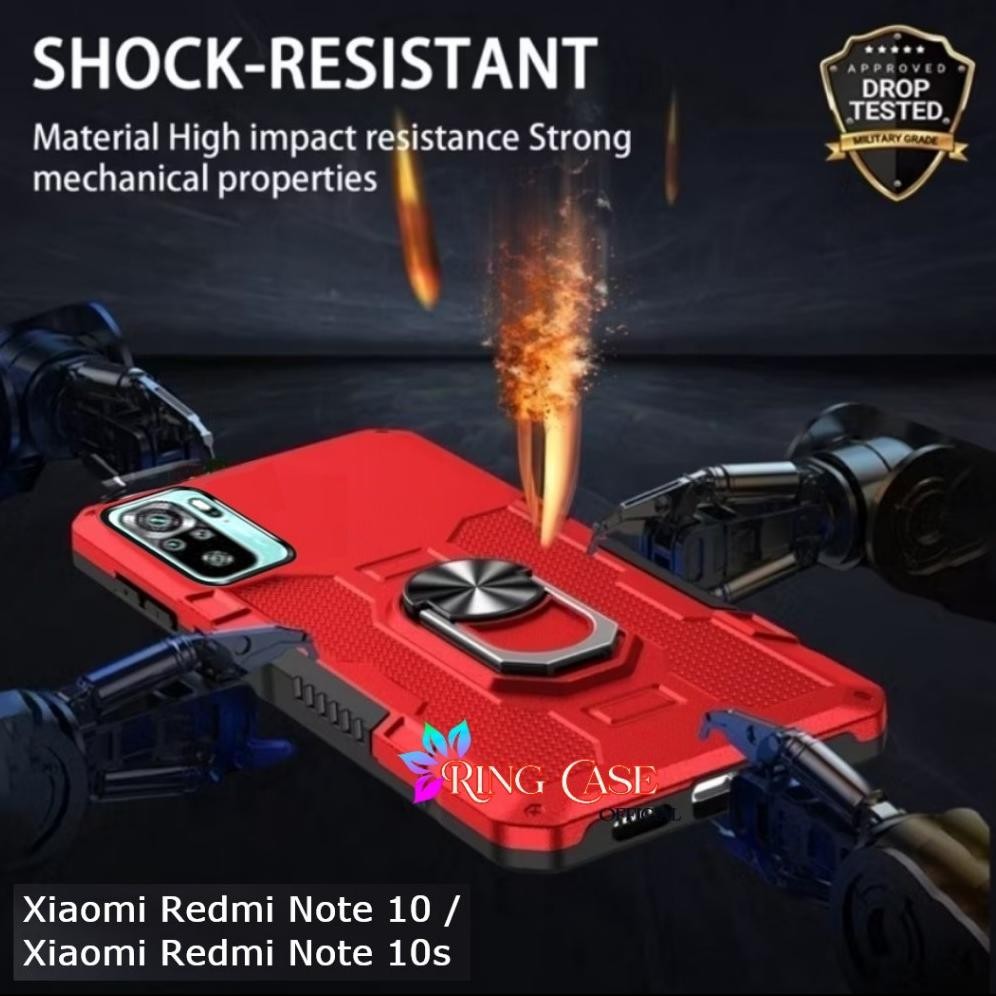 Premium Kesing Hard Case Hit Eye Ring For Xiaomi Redmi Note 10 / Redmi Note 10S Casing Standing Robo