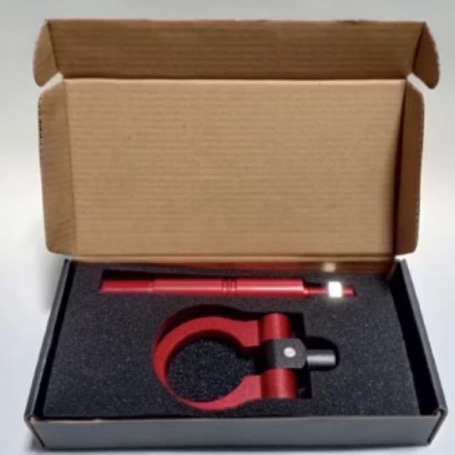 HOT SALE Paket Towing hook besi derek mobil jazz brio merah + towing kain strap universal (1 paket)