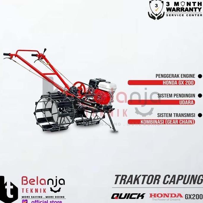 Mesin Traktor - Quick Capung Metal + Mesin Engine Honda GX 200