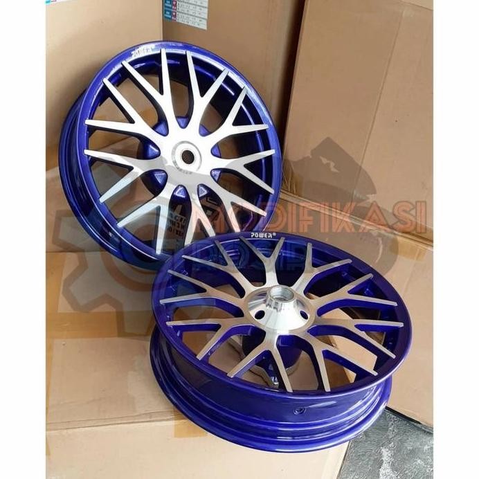 Velg Racing Tapak Lebar Power Aerox 155 Blue/Chrome