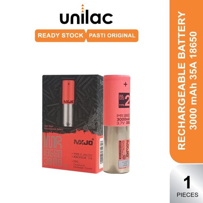 (ORIGINAL) Baterai MXJO 3000mAh 18650 - Battery MXJO 3000 mAh 18650 100% Authentic Batrai Batere Bat
