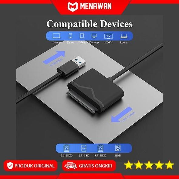 ready Converter SATA to USB 3.0 Adapter HDD Kabel Konektor Hardisk External