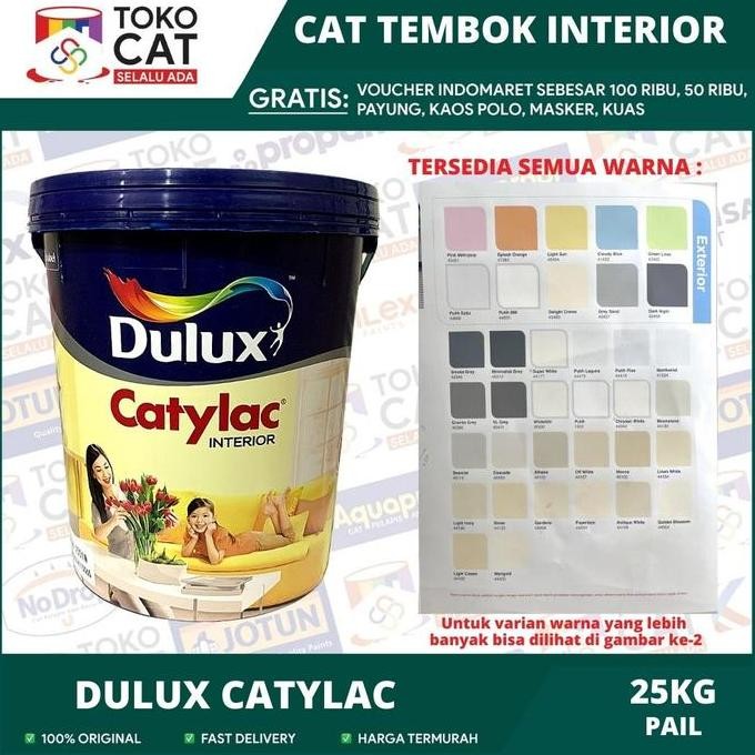TERBARU - Cat Tembok Interior Dulux Catylac Putih 1501 / Warna CATALOG 25kg Pail