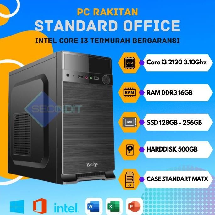 Pc Rakitan Core I3 Ssd 120Gb / Pc Rakitan Kantor New Stok