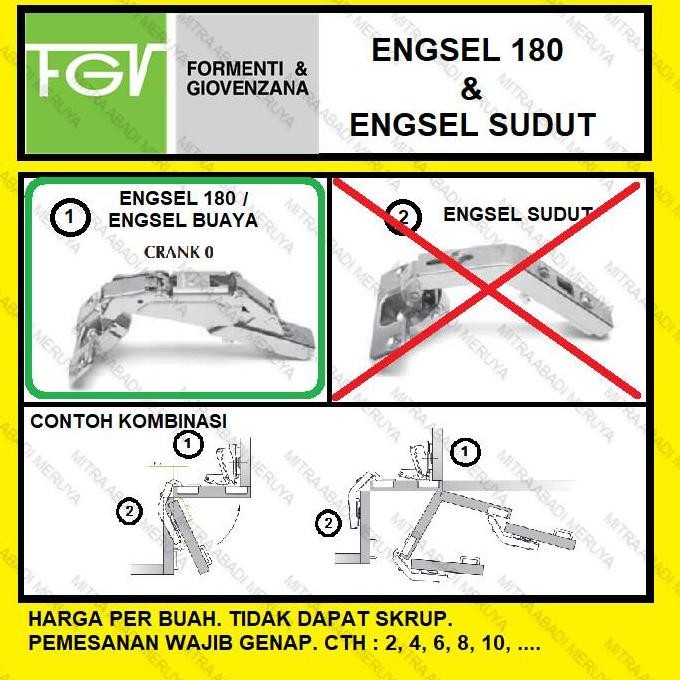 Engsel Sendok FGV 180 Derajat Soft Close Engsel 180