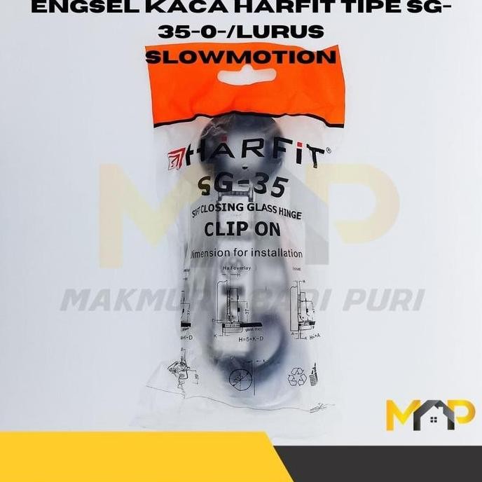 Engsel Pintu Lemari Kaca - Engsel Sendok Kaca Slow Motion SG-35 Harfit