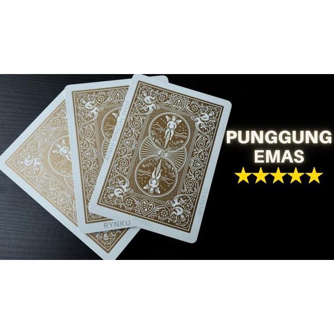 KARTU REMI BICYCLE GOLD BACK PLAYING CARD - PUNGGUNG EMAS + BONUS