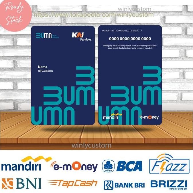 

READY KARTU EMONEY MANDIRI BCA BNI BRI ID CARD KAI SERVICES NEW BUMN- 2 SISI NEW