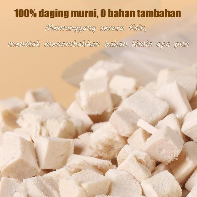 500g Makanan ringan hewan peliharaan beku-kering Hati ayam Hati bebek Kuning telur Dada ayam Daging 