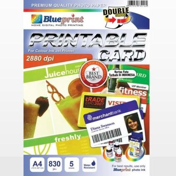 

READY Kertas Printable Card BluePrint A4 830Gsm 5Sheets Kartu Pengenal Double Sided Paper NEW
