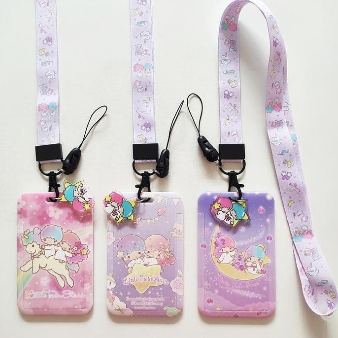 

READY ID Card Holder Name Tag Lanyard Kalung Kartu Little Twin Stars Sanrio NEW