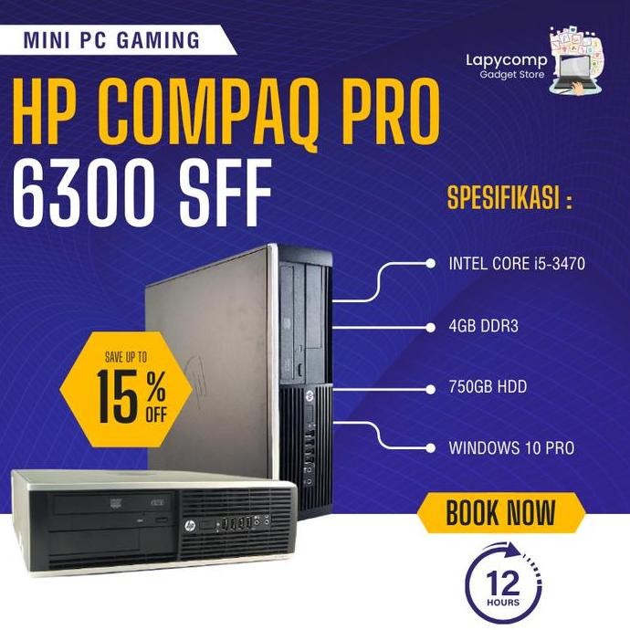 Cpu Hp Compaq Pro 6300 Sff - Intel Core I5 - Hdd 750Gb - Ram 4Gb Ddr3 New Stok