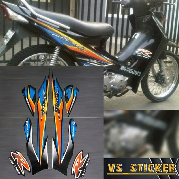 STRIPING STANDAR SMASH 110 2003 2004 MERAH HITAM BIRU Motorcycle Sepeda