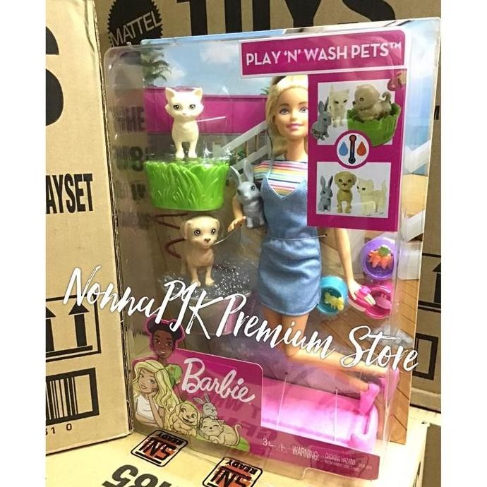 NEW MATTEL Barbie Doll & Pets Set (30cm) READY