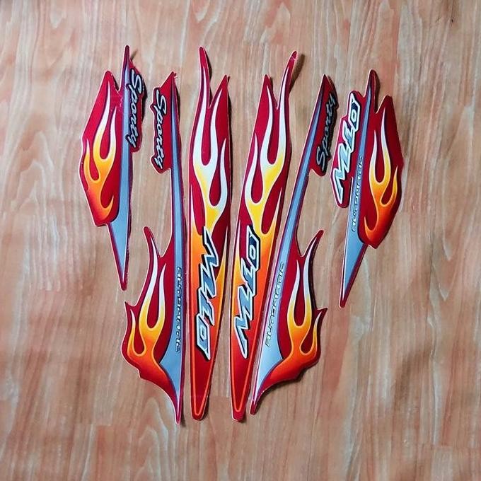 striping api mio sporty warna merah maroon