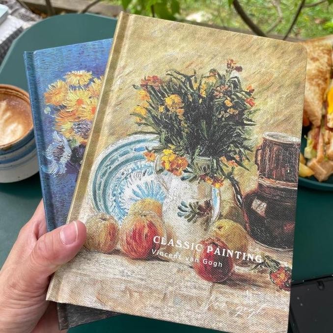 

READY RETRO Van Gogh Art Planner | Hardcover Notebook Diary Artbook | Aesthetic Journal Multiple Pattern Inner Pages NEW