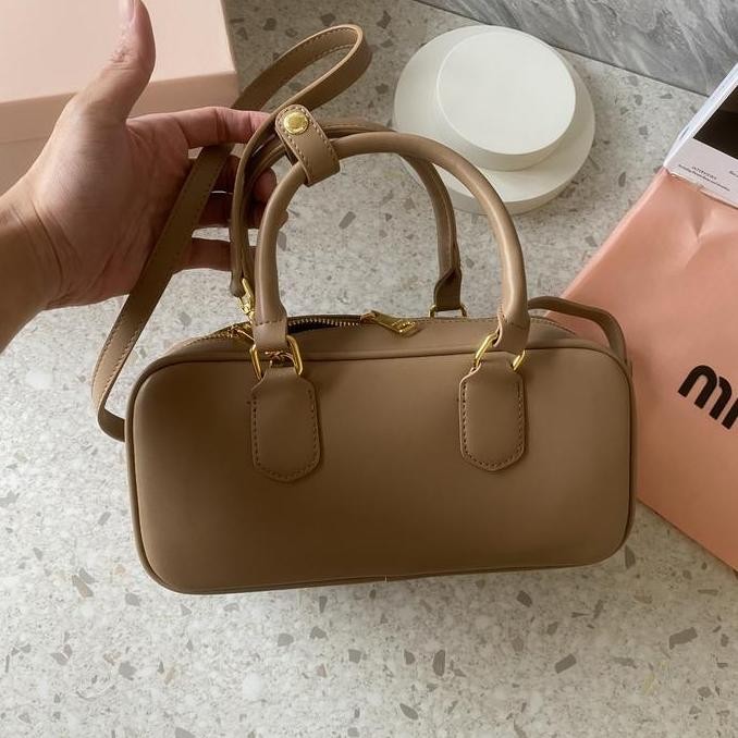 baru TAS MIUMIU ARCADIE BOWLING HANDBAG IMPORT SHOULDER BAG WANITA PREMIUM AAA QUALITY FREE BOX