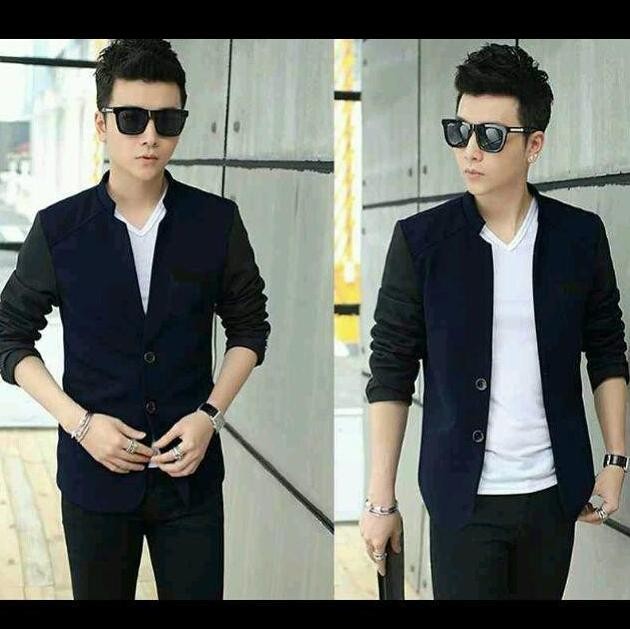 ready BLAZER FASHION PRIA KOMBINASI JAS COWOK JACKY MODERAN MODEL LAKI LAKI
