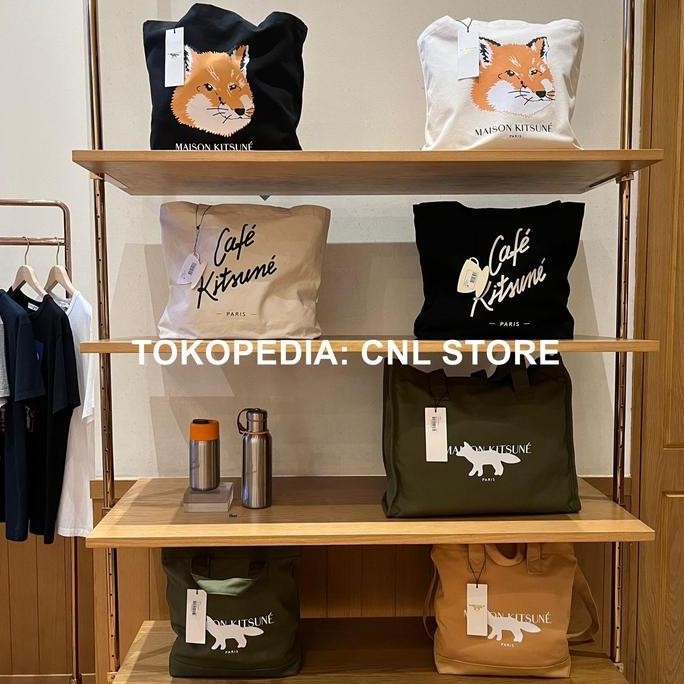 baru Totebag Maison Kitsune Original Authentic Unisex Canvas Retail Paris