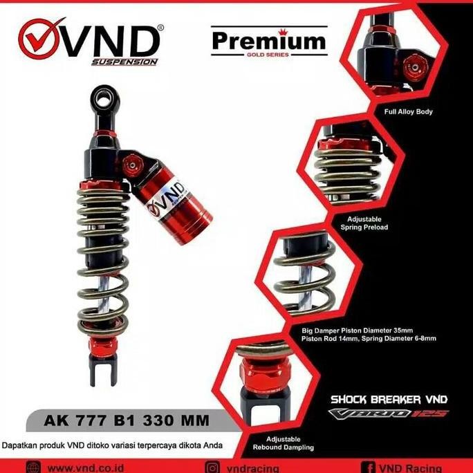 SHOCK VND AK 777 B1 305-330MM TABUNGMIRINGMIO BEAT VARIO 125 VARIO 15O