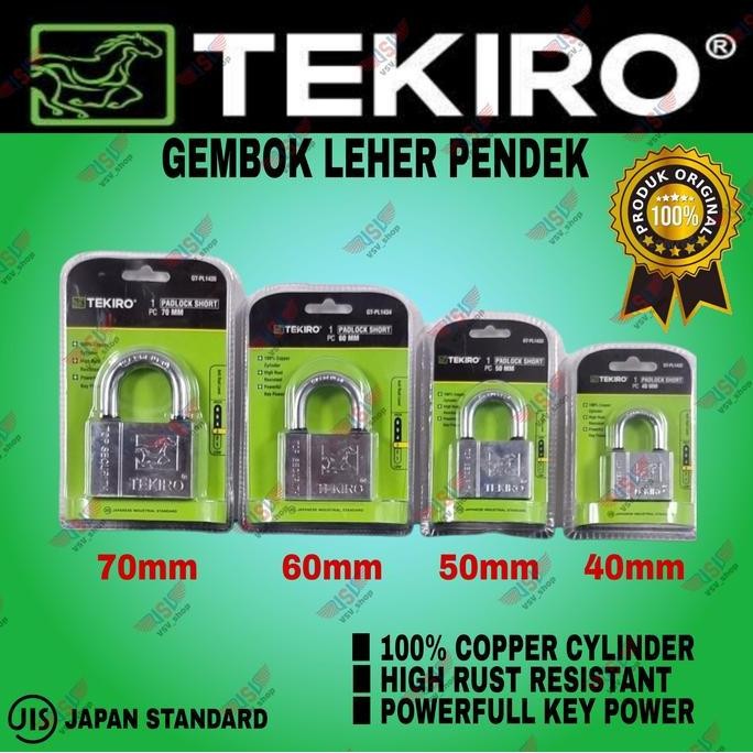 Tekiro Gembok Leher Pendek Kunci Gembok Rumah Anti Maling Anti Karat