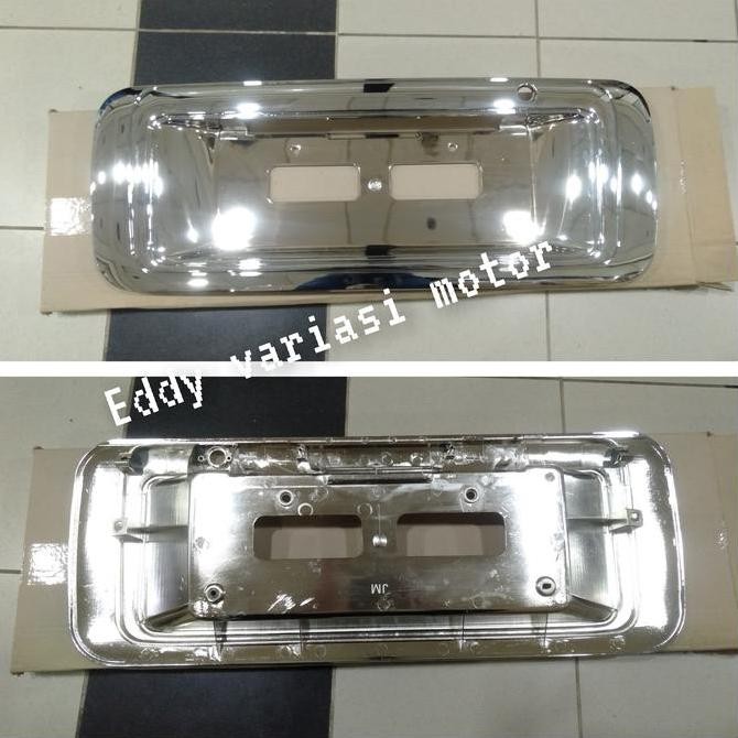 Ornamen list bagasi belakang plat nomor kijang kapsul 97-2003 chrome