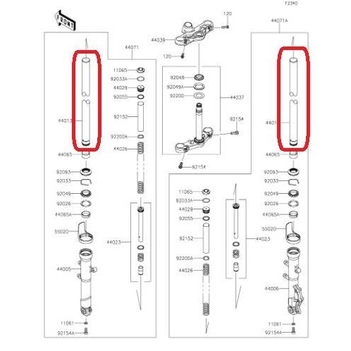 As Shock Depan Kawasaki Ninja RR Mono Orinal, Ready Stock