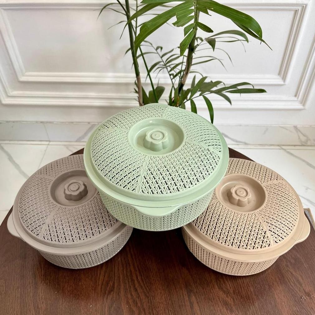 Wakul Plastik Jati Mono 10 Serbaguna/ Wakul Bulat Souvernir/ Keranjang Serbaguna Hajatan/ Wakul Haja