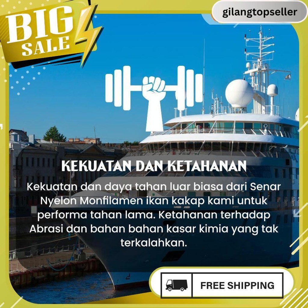 Senar Cap Ikan Kakap  Ukuran 1000 (70)  Per Roll /Tali Senar Pancing / Senar Layangan Termurah