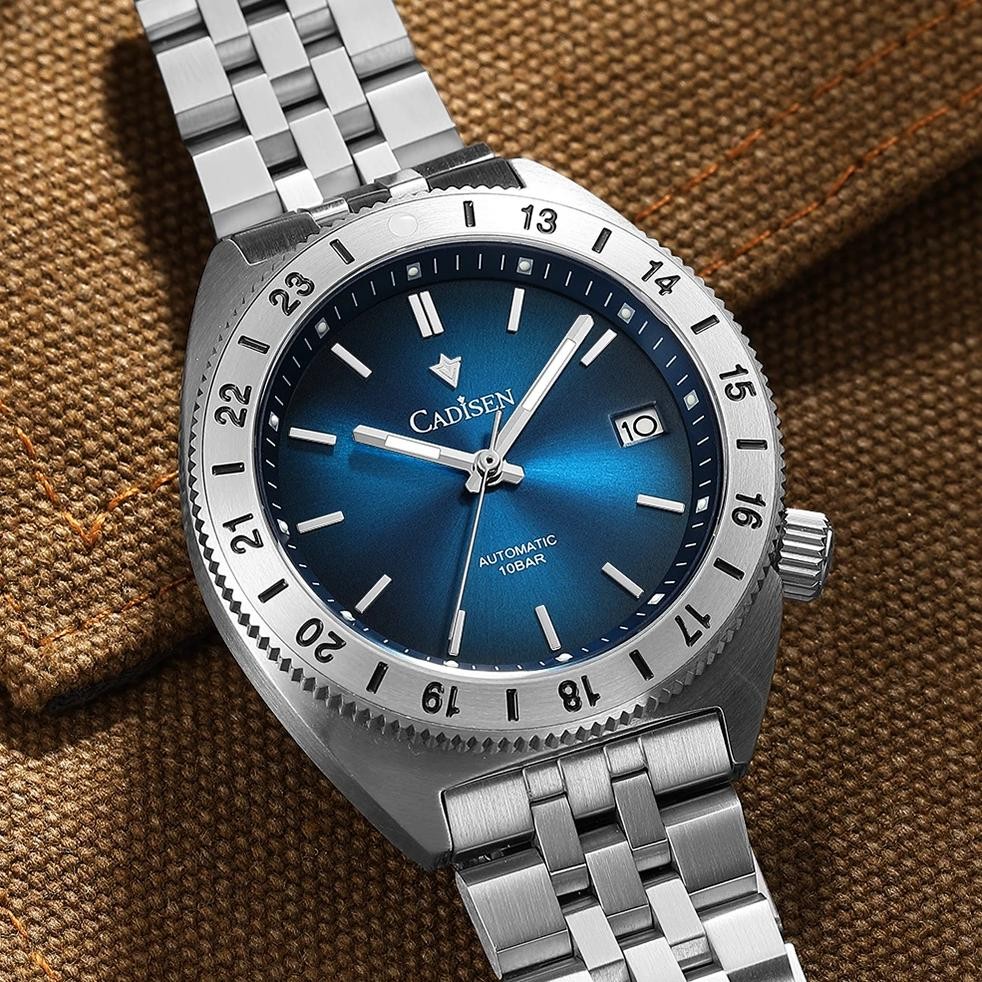 CADISEN Watch Man Diver Automatic Mechanical Wristwatches NH35 Luminous Stainless steel AR Coating S