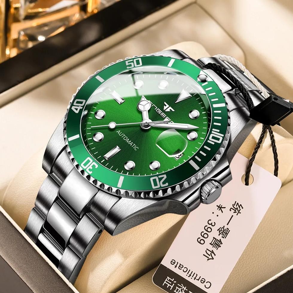 FNGEEN 9001 Luxury Brand Men's Watch Steel Tourbillon Frame Mechanical Watch Luminous Automatic Date