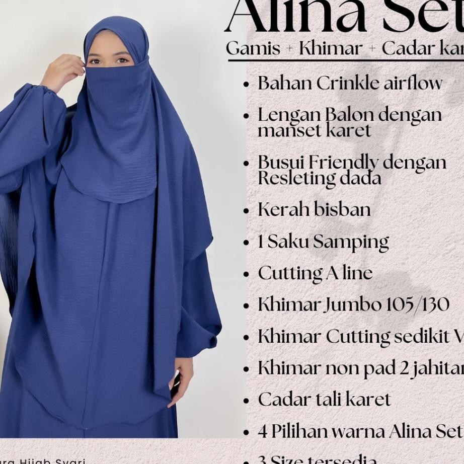 Gamis Syari Setelan Khimar Cadar Kain Cringkle Gamis Set Khimar Gamis Set Jilbab Cadar Grosir Gamis 