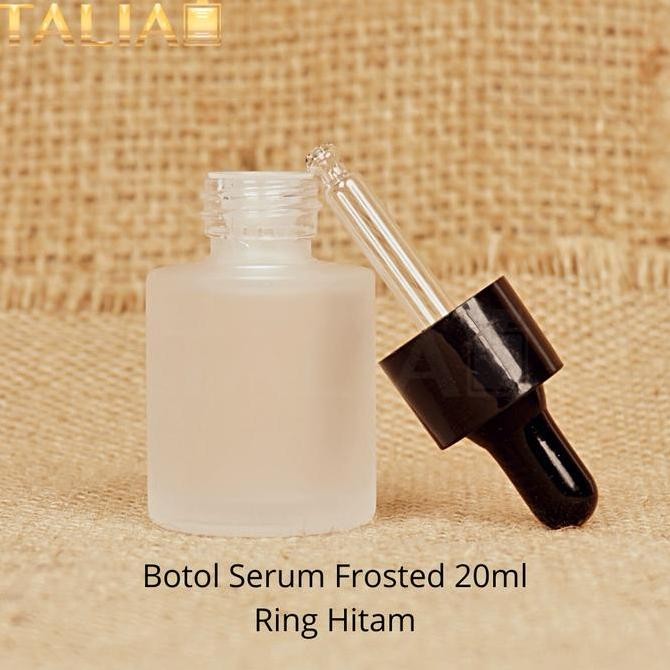 BOTOL SERUM FROSTED 20ML RING HITAM