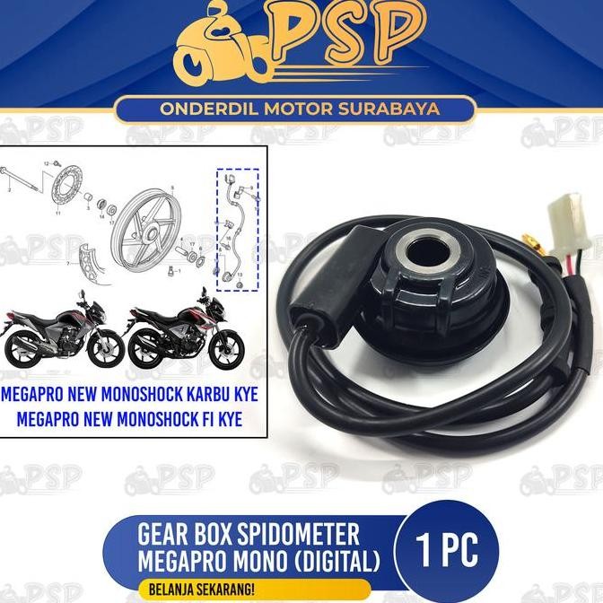 Ger Box Spido Megapro Mono Shock (Digital) - Rumah Keongan Gir Gear Gigi Km Kilometer Spedo Spido Sp