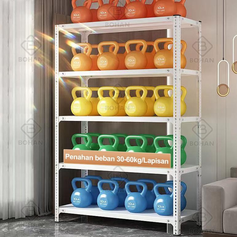 Rak Besi Siku 5/6 Susun Rak Bensin Rak Gudang Rak Supermarket Rak Dapur Rak Besi Serbaguna Rak Aquar