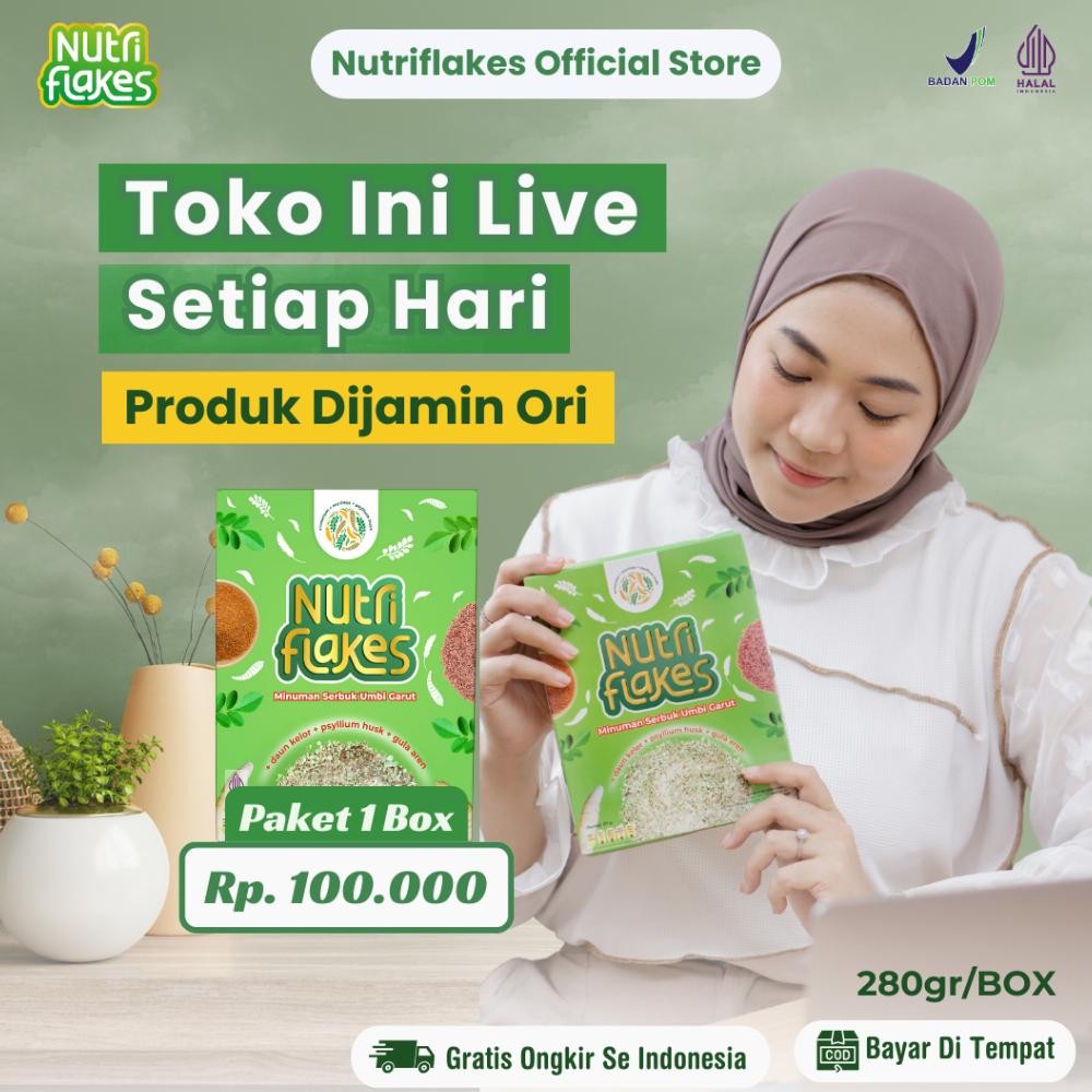 

Nutriflakes Sereal Umbi Garut Membantu Meredakan Asam Lambung Paket 1 Box